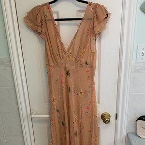 Le Fou x Wilfred 'Salsa' Silk Dress Size Small Beige/Multi
